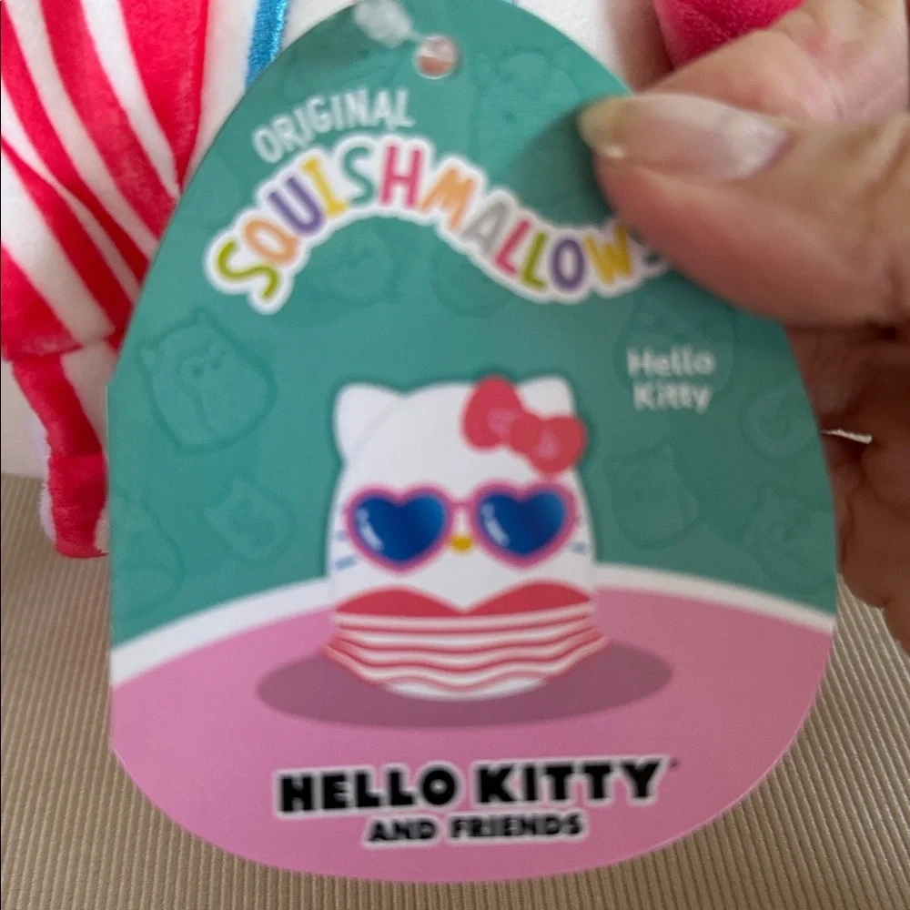 Hello Kitty Tote with Squishmallow and blanket